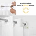 thumbnail image 5 of Marble Sage Green No Hook Shower Curtain Waterproof,Bathroom Curtains with Snap in Liners and See Through Top Window,Gold White Modern Gradient Ocean Wavy Hotel Bathtub Curtains Shower 60"Wx72"L, 5 of 8