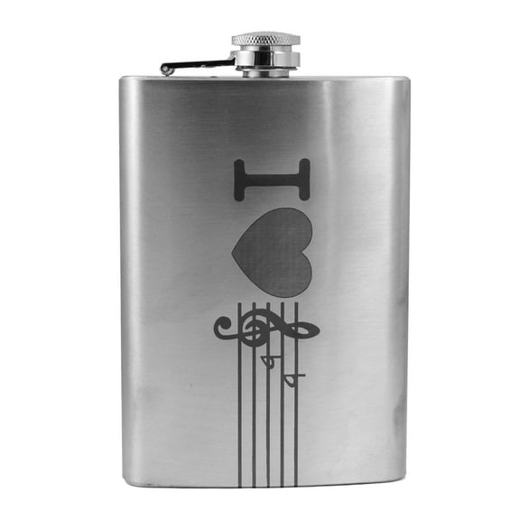 8oz I Love Music Flask L1