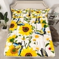 thumbnail image 2 of Castle Fairy Floral Sunflower 4-Piece Full Size Sheets,Flying Butterfly Bed Sheets,Lodge Cabin Lightweight Sheet Sets,Super Cozy Rustic Room Decor, 2 of 7