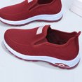 thumbnail image 4 of longantii Women's Orthopedic Slip On Walking Shoes Wide Width Breathable Knit Mesh Comfortable Lightweight Casual Sneakers for Ladies Outdoor Daily Wear Red, 4 of 4