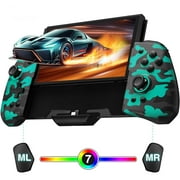 FUNLAB Nintendo Switch Controller, Ergonomic Joy-Con Grip, RGB/Turbo/Mapping/Hall - Black Camo