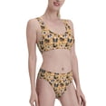 thumbnail image 2 of Haiem Cute Puppy Women's High Waisted Bikini Set Two Piece Bathing Suits High Cut Bikini Cut Out Swimsuits Scoop Neck Swimsuit-Small, 2 of 8