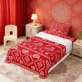 thumbnail image 2 of Erosebridal Bohemian Red Paisley Twin Sheet Sets, Hippie Elephant Bedding, 3-Piece 1 Flat Sheet, 1 Fitted Sheet and 1 Pillowcase, 2 of 5