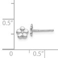 thumbnail image 3 of 14k White Polished Flower Post Earrings, 3 of 3