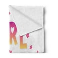 thumbnail image 2 of Girl Power Soft Flannel Fleece Blanket, Lettering with Ombre Style Letters Floral Composition Social Movement Theme, Cozy Plush for Indoor and Outdoor Use, 50" x 60", Yellow and Pink, by Ambesonne, 2 of 5