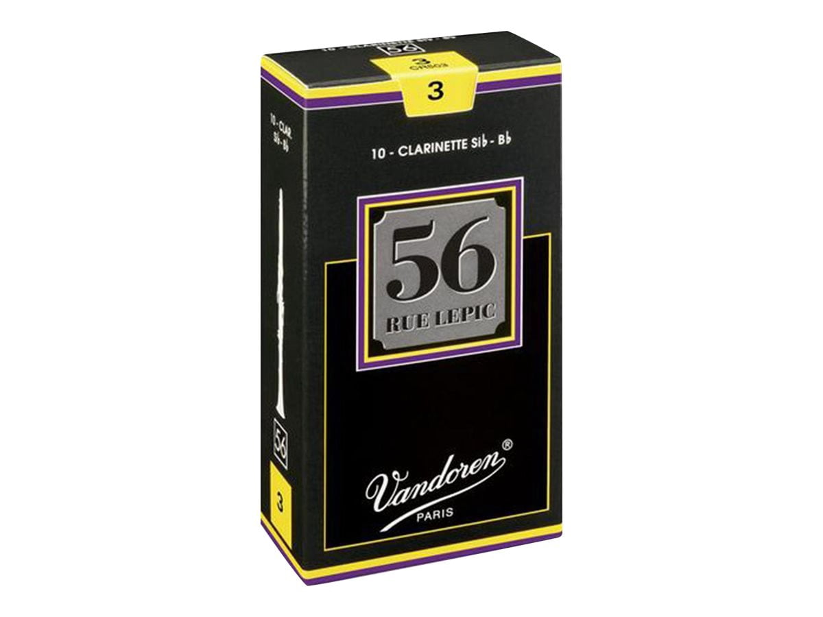 Vandoren Bb Clarinet 56 Rue Lepic Reeds Strength #3.5+; Box of 10