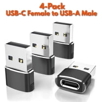 USB to USB-C Adapter 4 Pack, USB-C Female to USB-A Male Converter for Apple Watch Ultra/SE/7/8, iPhone 14/13/12/11, AirPods, iPad, Samsung Galaxy S23/S22