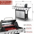 thumbnail image 2 of CIG GARDEN 4-Burner Propane Gas Grill and Griddle Combo with Side Burner, Cast Iron Grates, and Double-Wall Insulated Lid, 2 of 8