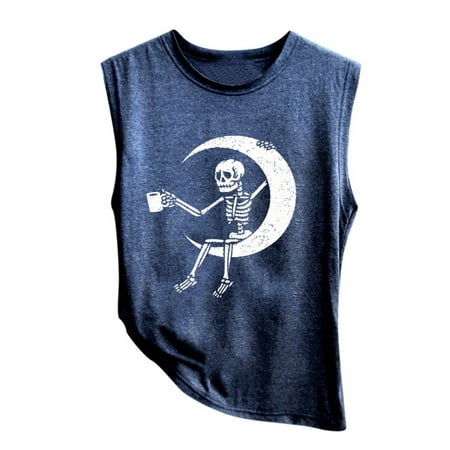 

Pianpianzi Bra Top Bones Tops for Women Chiffon Women Casual Fashion Printed Sleeveless Top Blouse Tank Camisole