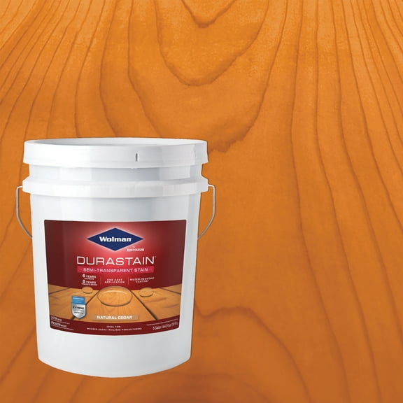 Natural Cedar, Wolman DuraStain One Coat Transparent Exterior Wood Stain- 5 Gallon