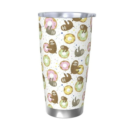 

Bingfone Donut Sloth for 20 Oz Stainless Steel Travel Mug Double Wall Water Coffee Cup for Home Office Outdoor Works Great for Ice Drinks and Hot Beverage-Without Straw