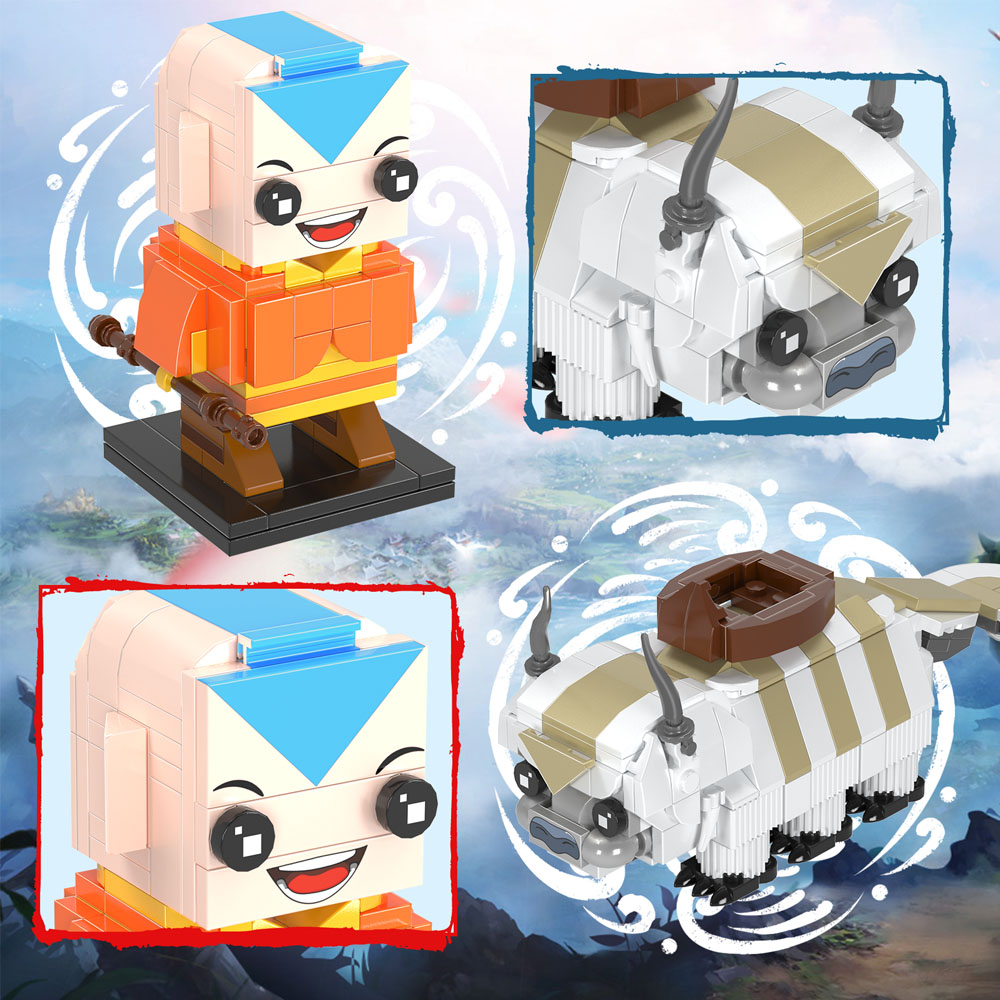 NEW Last Airbendered Aang Momo Appa Building Block Set Cartoon Animation Figures Model Toys Movie Fans Boys and Girls Gifts