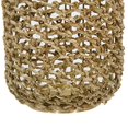 thumbnail image 4 of Benjara BM221089 Cylindrical Rattan Lantern with Metal Frame & Handle, Brown & Gold - Small, 4 of 5