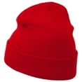 thumbnail image 3 of U.S. Map Embroidered Long Knit Beanie - Red OSFM, 3 of 5