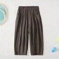 thumbnail image 2 of FYDUU Boy's Summer Ice Silk Pants Lightweight Wide Leg Trousers Kids Loose Fit Casual Bottoms Trendy Trousers 3-4 Years, 2 of 4