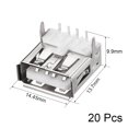 thumbnail image 2 of Conector USB PCB Tipo-A hembra de 4 pines a 90 grados, 20 piezas, 2 of 4