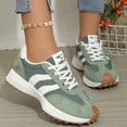 thumbnail image 2 of Women's Comfortable Fashion Thick Sole Sneakers, Casual Breathable Lace-up Tennis Running Shoes Stylish Comfortable Block Color Sneakers, 39, 2 of 5