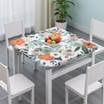 thumbnail image 3 of Reusable 34x34 Inch Elastic Tablecloth with Floral Motif, Soft Polyester for Kitchen, Picnic, or Coffee Table Use, 3 of 6