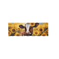 thumbnail image 6 of Sunflower Cow Print Kitchen Short Curtains, Rustic Farmhouse Rod Pocket Window Tier Curtains for Country Kitchen Cafe Window Decor, 6 of 7