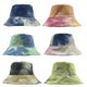 thumbnail image 5 of Sombrero de pescador reversible con estampado tie-dye de algodón para mujer, plegable, ideal para viajar. Verde Oscuro + Caqui, 5 of 9