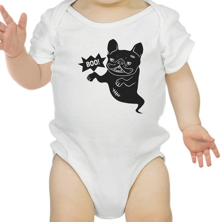 

Boo French Bulldog Bodysuit First Halloween Baby Bodysuit Black Cotton