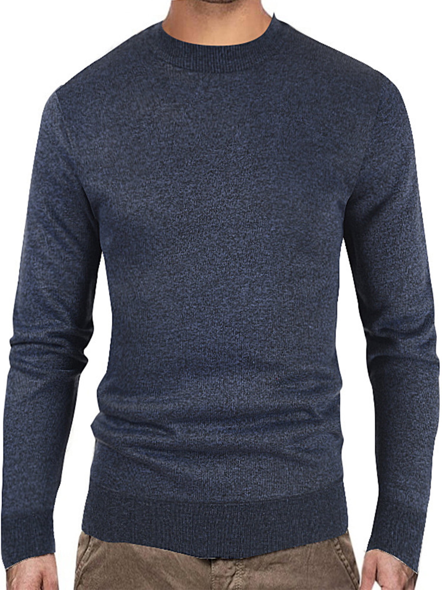 Mens Knitwear Sweater Jumper Pullover Crew Neck Slim Fit Plain Long Sleeve Top