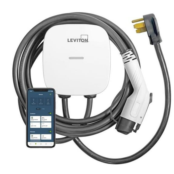 Leviton 8117395 EV Series 240 40 Level 2 Electric Vehicle Charging Station with Wi-Fi 25