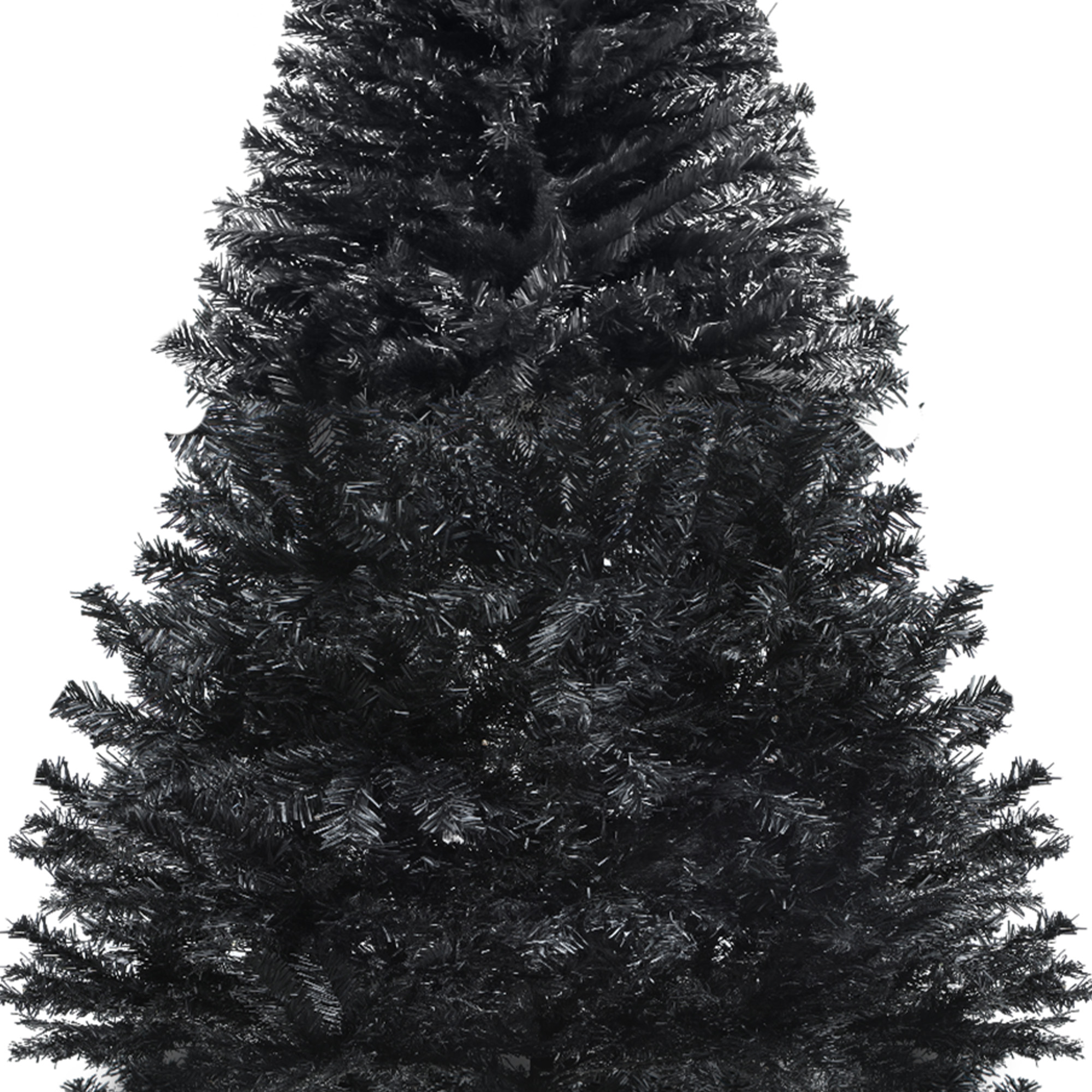 Uforic 6ft Pre-lit Artificial Pine Christmas Tree with 818 Branch Tips & 250 Lights, Remote Control, Black