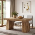 thumbnail image 2 of 55-Inch Yellow Mid-Century Modern Dining Table, Rectangular Wood Kitchen Table With Sturdy Legs, Seats 4-6 For Small Space, Dining Room & Home, 2 of 7
