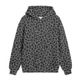 thumbnail image 3 of Falkdiz Hooded Sweatshirts for Girls Leopard Print Warm Pullover Cute Outdoor Long Sleeve Party Gifts Girls Tops Winter , Black , Size: 5-6 Years, 3 of 6