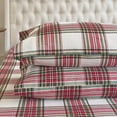 thumbnail image 3 of Elegant Comfort Soft 4-Piece Sheet Set - Deep Pocket Fitted Sheet, Soft, Cozy, Warm and Anti-Pill Flannel Sheets - Queen, Plaid Ivory, 3 of 4