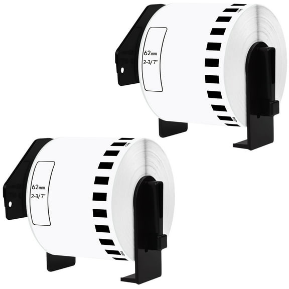 GREENCYCLE 2 Roll Compatible for Brother DK-2205 White Label Continuous Paper 62mm x 30.48m 2-3/7" x 100' use in Q Touch QL-500 QL-550 QL-570 QL-650 QL700 QL710W QL720 QL-1050 QL-1060 Printer
