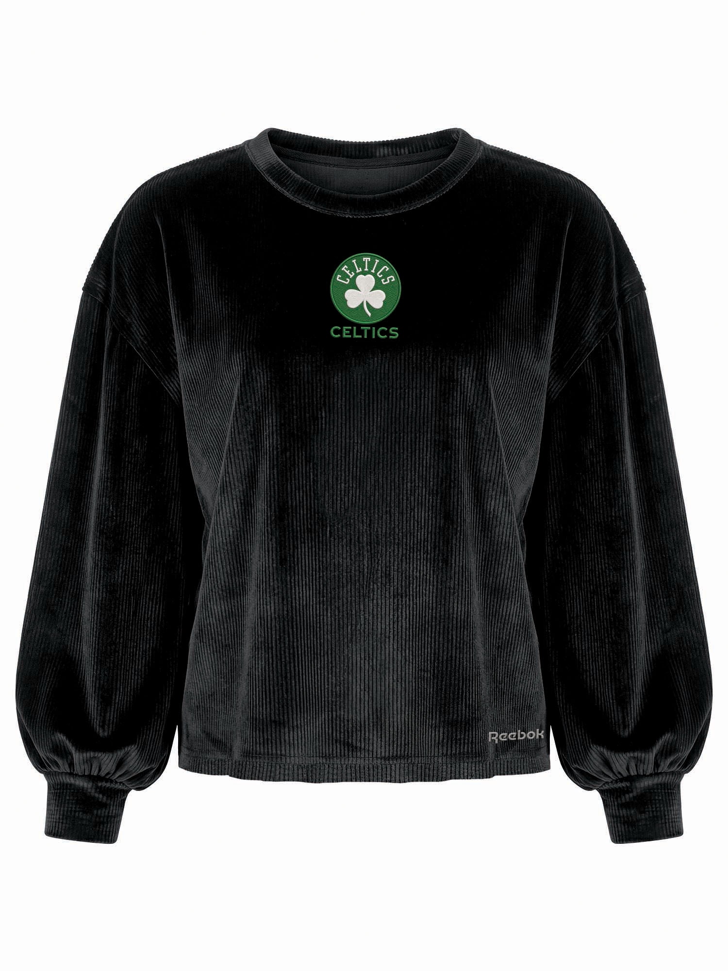 Boston Celtics Reebok Womens Crew Neck Pullover with Balloon Sleeves