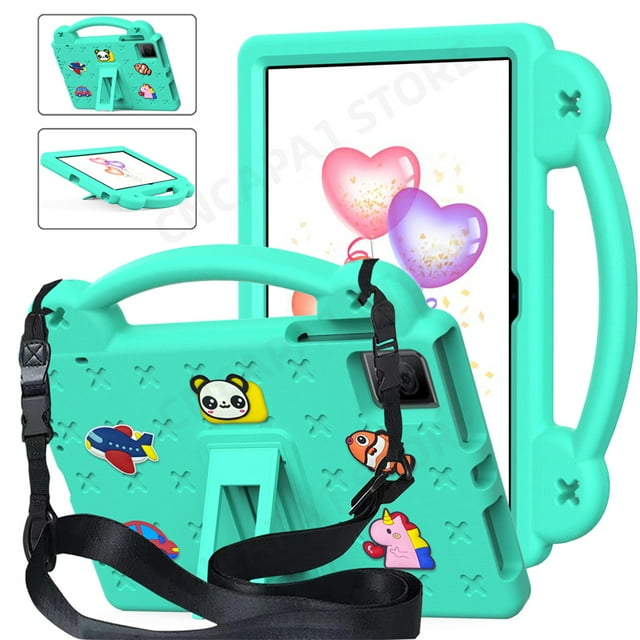 Free Shoulder Strap For Acer Iconia Tab P10 2023 10.4" Tablet PC Cute Portable EVA Foam Shockproof Cover Case Kids Mint Green Iconia Tab P10 2023
