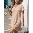 thumbnail image 3 of Vestido Informal con Cuello en V y Protección Solar, Color Caqui, Talla XL, 3 of 6