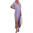 thumbnail image 1 of Women Bathing Suit Cover Ups Button Down Beach Swimsuit Cover Up Long Kimono Cardigans, 1 of 1