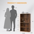 thumbnail image 3 of CONCETTA 4 Shelf Bookcase, 42 Inch Tall Floor Standing Open Bookshelf for Home Office and Living Room, Classic Rust, 3 of 9