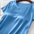 thumbnail image 4 of YFNNUP Top for Women with Built in Bra Casual Short Sleeve Satin Tops Soft Crewneck Silk Tshirt Shirt Summer Clothes, 4 of 6