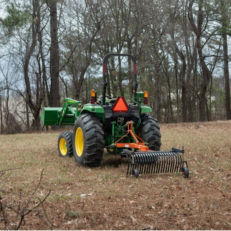 Titan attachments skid steer landscape rake soil gravel lawn tow push 3 point tractor 6 ft york hotsell