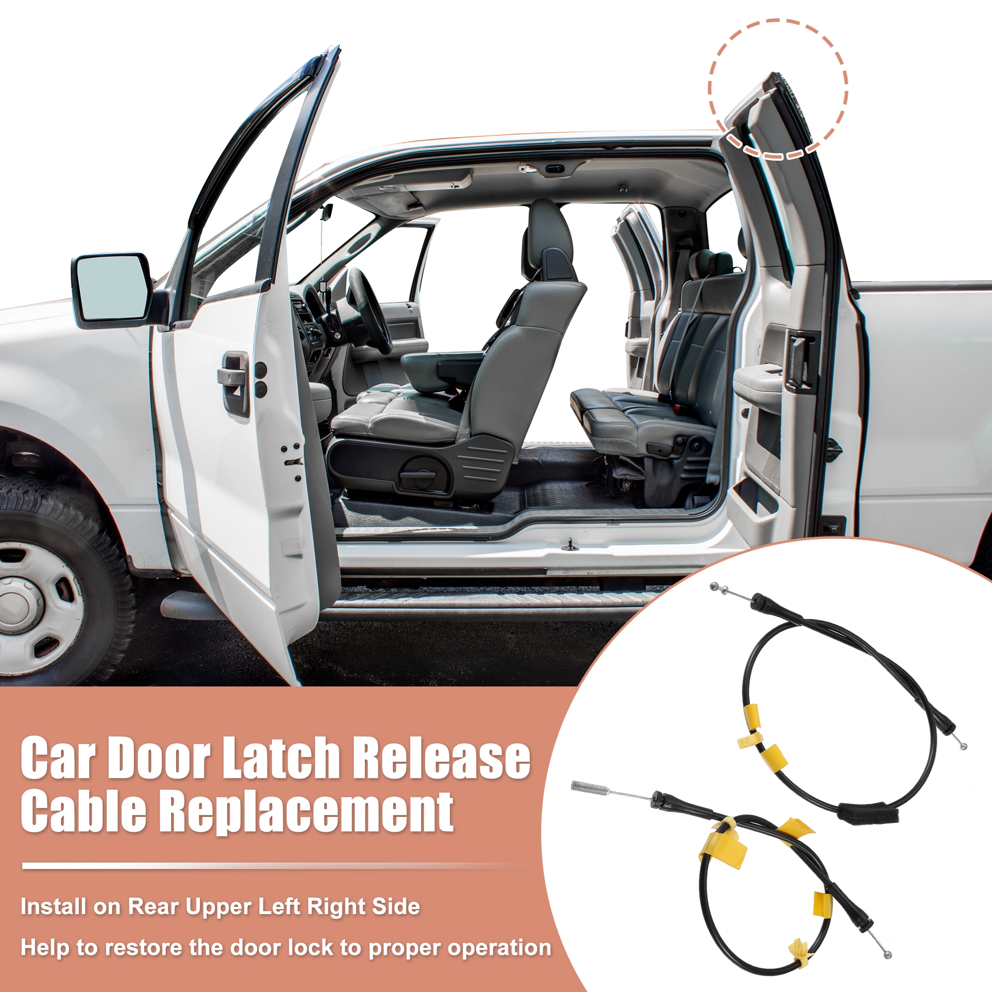 Unique Bargains Door Latch Release Cable for Ford F150 and for Lincoln Mark LT 2004-2008