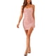 thumbnail image 2 of INSPIRE CHIC Vestido de Mujer con Encaje y Lentejuelas, Tirantes Espagueti, Vestido Mini para Fiesta de Cóctel XS Rosa, 2 of 5