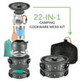 thumbnail image 2 of TOMSHOO 22pcs Camping Cookware Mess Kit Camping Pot and Pan Cooking Set Outdoor Camping Hiking Backpacking Survival Gear, 2 of 6