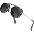 thumbnail image 1 of Gafas de sol Steampunk para hombre, gafas de sol polarizadas de doble puente, gafas de sol Retro redondas y gruesas, gafas de sol coloridas de dos colores, 1 of 5