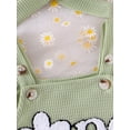 thumbnail image 5 of Biezeib Baby Girl Birthday Outfit, Fly Sleeve Embroidery Flower Letters Romper with Hairband Summer Clothes, 5 of 6