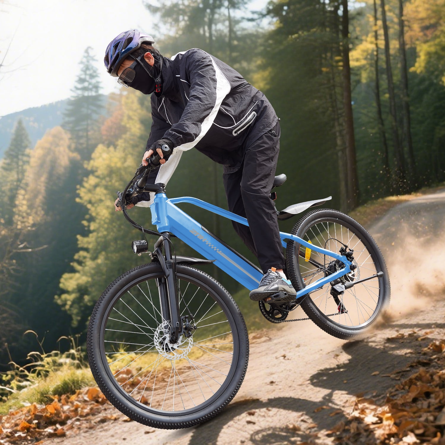 ZNH Powerful 750w Electric Bike for Adults,E-Bicycle w 48V 13AH Removable Battery,26'' Electric Mountain Bike for Men,UL2849,7-Speed,Blue