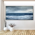 thumbnail image 5 of Large Ocean Landscape Oil Painting on Canvas Minimalist Wall Art Abstract Blue Wall Art Modern Custom Living Room Bearoom Wall Decor,Unstretched,Frameless,(122*244cm)48*96Inches, 5 of 5
