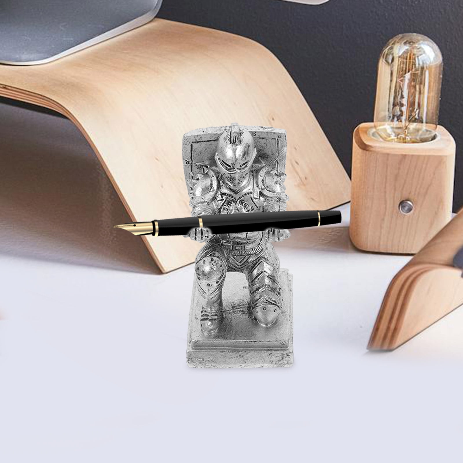 3pcs Executive Knight Shape Pen Holder Desk Organizer Accessories Desk Decoration Pen Stand For Office Home Stationery Decor