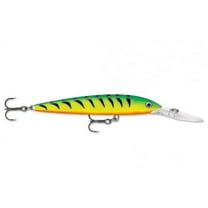 Rapala Down Deep Husky Jerk 4" Fishing Lure, Firetiger, Size 10, 3/8 Oz., DHJ10FT