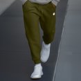 thumbnail image 3 of Dalix Ghost Embroidery Jogger Midweight Fleece Sweatpants Soft Lounge Pant Drawstring Waistband Pockets Mens in Olive 2XL XX-Large, 3 of 5