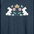 thumbnail image 3 of Instant Message - Stencil Bunnies With Flowers - Women's Lightweight French Terry Long Sleeve Shirt, 3 of 6